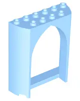 Bright Light Blue Panel 2 x 6 x 6 with Pointed Arch