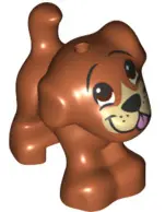 Dark Orange Dog, Friends Style, Puppy, Standing with Reddish Brown Eyes, Black Nose and Mouth, Tan M