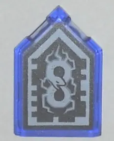 Trans-Purple Tile, Modified 2 x 3 Pentagonal with Nexo Forbidden Power Shield Pattern - Horrible Hun