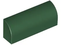 Dark Green Slope, Curved 1 x 4 x 1 1/3