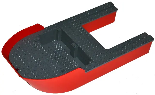 Red Boat, Hull Giant Bow 40 x 20 x 7 with Dark Bluish Gray Top (18913 / 18912)
