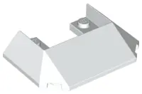 White Wedge 6 x 4 Cutout (Train Roof) with 5 Large Bottom Tubes