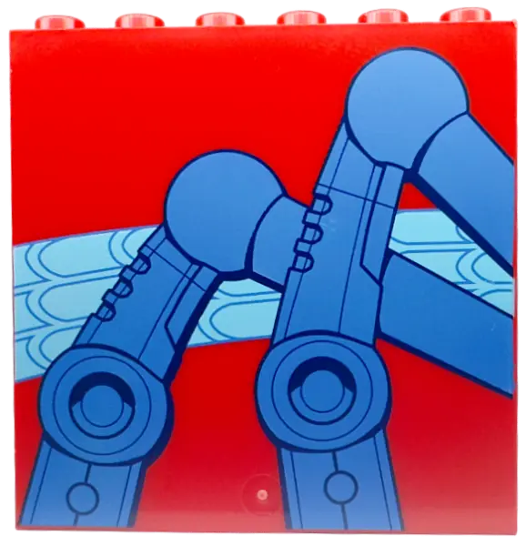 Red Panel 1 x 6 x 5 with Blue Mechanical Spider Legs and Medium Azure Web Pattern Side A