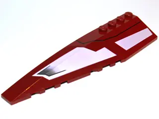 Dark Red Wedge 12 x 3 Left with SW Republic Striker-class Starfighter White Panels and Black Line Pa