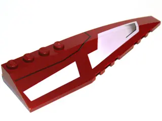 Dark Red Wedge 12 x 3 Right with SW Republic Striker-class Starfighter White Panels and Black Line P