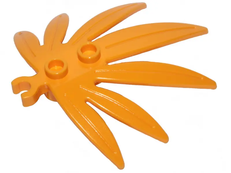 Bright Light Orange Plant Leaves 6 x 5 Swordleaf with Open O Clip Thick