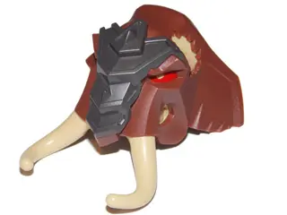Reddish Brown Large Figure Head Modified Chima Mammoth with Red Eyes Pattern