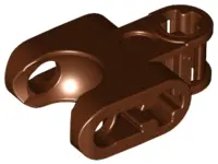 Reddish Brown Technic, Axle Connector 2 x 3 with Ball Joint Socket - Closed Sides, Straight Forks wi