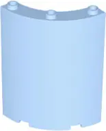 Bright Light Blue Cylinder Quarter 4 x 4 x 6