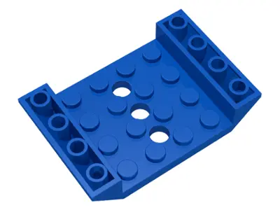 Blue Slope, Inverted 45 6 x 4 Double with 4 x 4 Cutout and 3 Holes