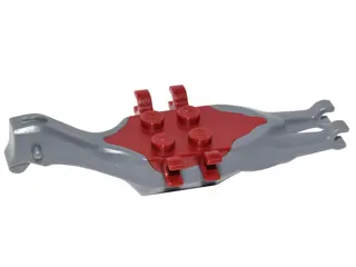 Dark Bluish Gray Dinosaur Body Pteranodon, 4 Studs, 6 Clips with Fixed Dark Red Top