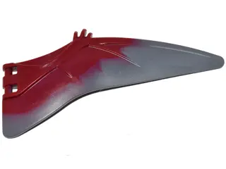 Dark Red Dinosaur Wing Pteranodon - Right with Marbled Dark Bluish Gray Edge Pattern