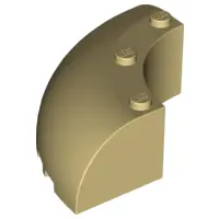Tan Brick, Round Corner 6 x 6 x 2