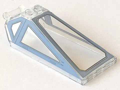 Trans-Clear Windscreen 8 x 4 x 2 with 2 Studs and Bar Handle with Sand Blue Cockpit Window Frames wi