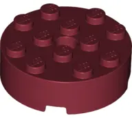 Dark Red Brick, Round 4 x 4 with Hole