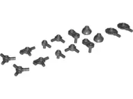 Pearl Dark Gray Minifigure, Weapon Pack Guns, Circular Saws, Nozzles, Mechanical Arms, 14 in Bag (Mu