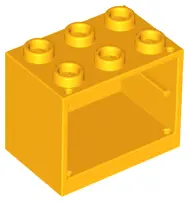 Bright Light Orange Container, Cupboard 2 x 3 x 2 - Hollow Studs