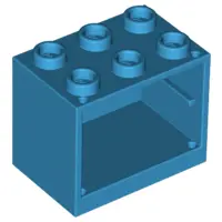 Dark Azure Container, Cupboard 2 x 3 x 2 - Hollow Studs