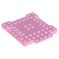 Bright Pink Brick, Modified 8 x 8 x 2/3 with 1 x 4 Indentations and 1 x 4 Plate
