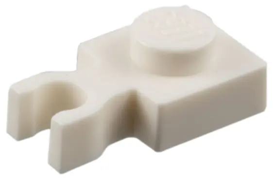 White Plate, Modified 1 x 1 with U Clip Thin (Vertical Grip)