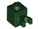 Dark Green Brick, Modified 1 x 1 with U Clip (Vertical Grip) - Solid Stud
