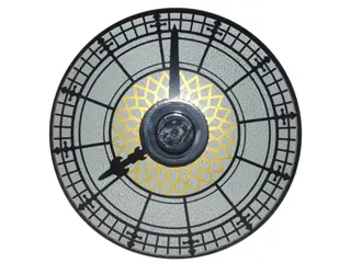 Black Dish 4 x 4 Inverted (Radar) with Solid Stud with Clock Face Pattern