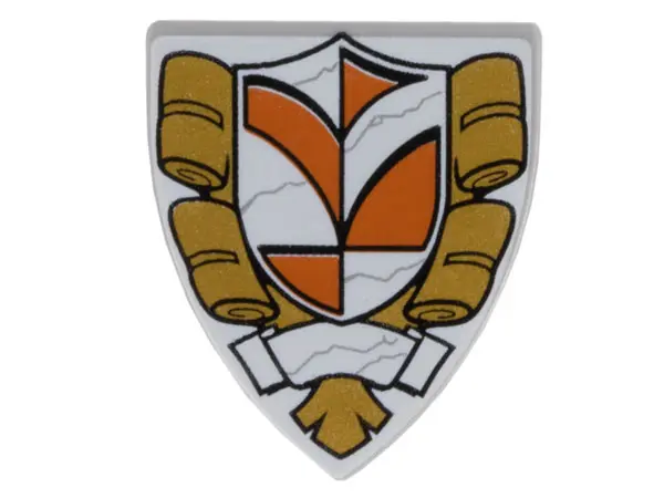 Light Bluish Gray Minifigure, Shield Triangular Short with Town Hall Pattern
