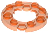Trans-Neon Orange Plate, Round 4 x 4 with 2 x 2 Round Open Center