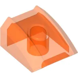 Trans-Neon Orange Slope, Curved 2 x 2 Lip