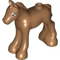 Medium Nougat Horse, Friends Style, Baby Foal with Dark Orange Eyes with Black Eyebrows and Eyelashe