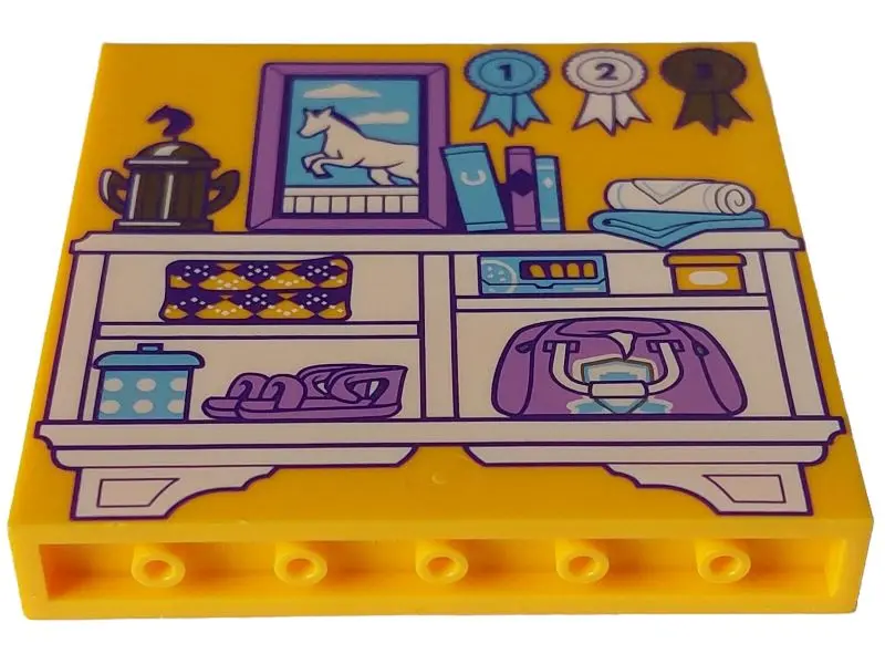 Bright Light Orange Panel 1 x 6 x 5 with White Cabinet with Medium Lavender Bag, Shoes and Painting,