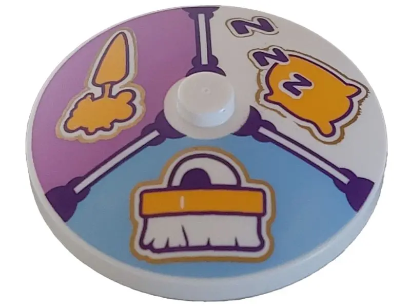 White Dish 4 x 4 Inverted (Radar) with Solid Stud with Bright Light Orange Carrot on Medium Lavender