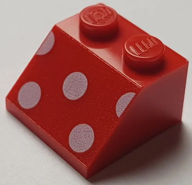 Red Slope 45 2 x 2 with White Polka Dots Pattern