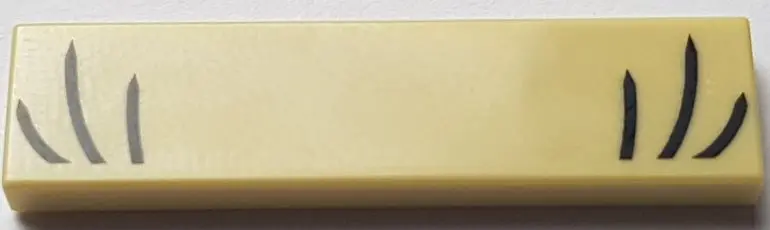 Tan Tile 1 x 4 with Black Eyelashes Pattern