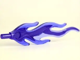 Trans-Purple Wave Rounded Straight Large with Bar End (Flame) with Marbled Dark Purple Pattern
