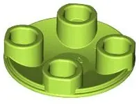 Lime Plate, Round 2 x 2 with Rounded Bottom (Boat Stud)