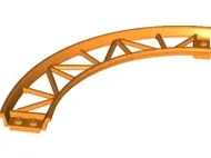 Bright Light Orange Train, Track Roller Coaster Curve, 90 degrees