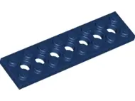 Dark Blue Technic, Plate 2 x 8 with 7 Holes