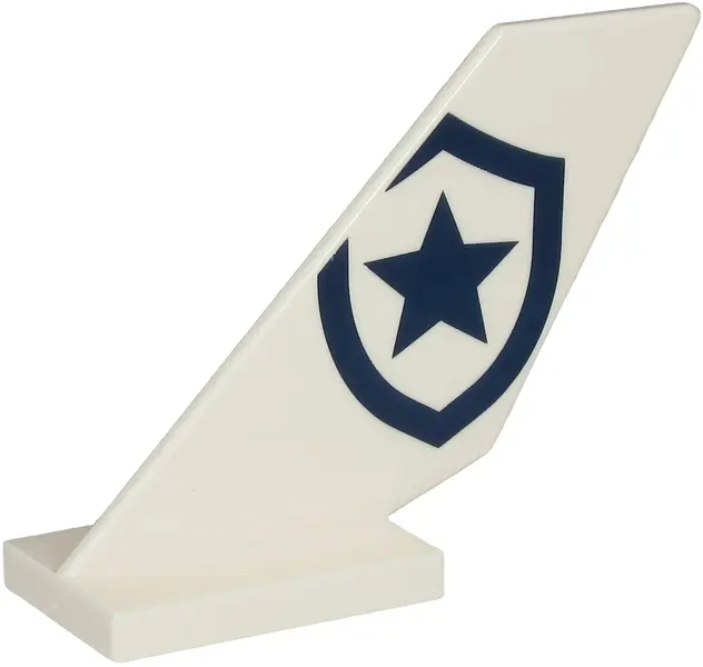 White Tail Shuttle with Partial Dark Blue Police Star Badge Logo Pattern on Both Sides