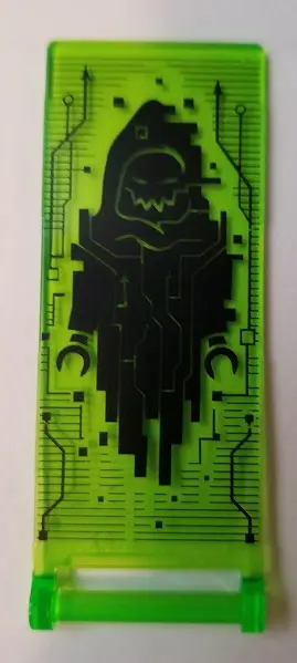 Trans-Bright Green Flag 7 x 3 with Bar Handle with Monstrox Hologram Pattern