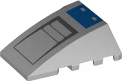 Light Bluish Gray Wedge 4 x 4 Triple Curved No Studs with Blue Rectangle and Dark Bluish Gray Air In