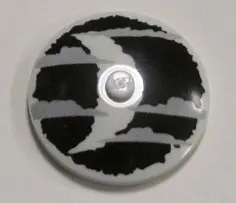 Glow In Dark White Dish 4 x 4 Inverted (Radar) with Solid Stud with Crescent Moon and Clouds Pattern