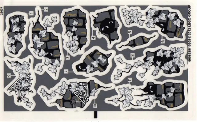Sticker Sheet for Set 9468, Glow In Dark White Leaves and Eyes Version - (6008339/10905)