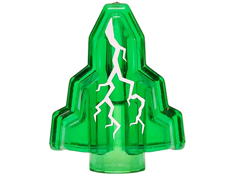 Trans-Green Rock 1 x 2 Crystal Stepped with White Lightning Moonstone Pattern