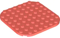 Coral Plate, Round 8 x 8 with Rounded Corners
