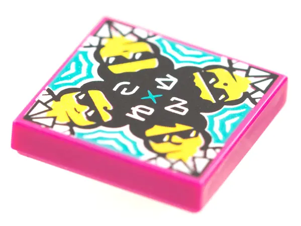 Magenta Tile 2 x 2 with BeatBit Album Cover - Kaleidoscope Guys Pattern