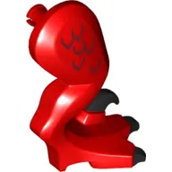Red Dinosaur Leg Large (Rear) Raptor Right with Pin with Black Claws and Dark Red Scales Pattern