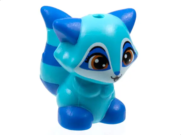 Blue Raccoon, Whisker Haven Tales, Pocahontas' Raccoon with Medium Azure Body and Striped Tail and D