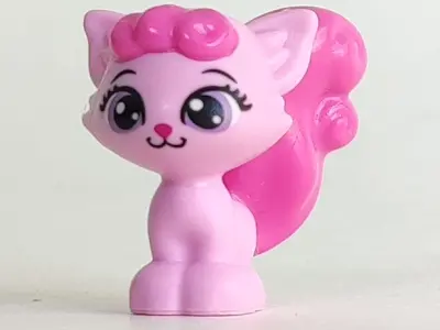 Bright Pink Cat, Whisker Haven Tales, Princess Aurora's Kitten with Dark Pink Nose, Bangs and Tail a