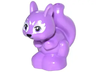 Medium Lavender Squirrel, Friends Style with Medium Lavender Eyes, Black Nose and Mouth, White Eye P